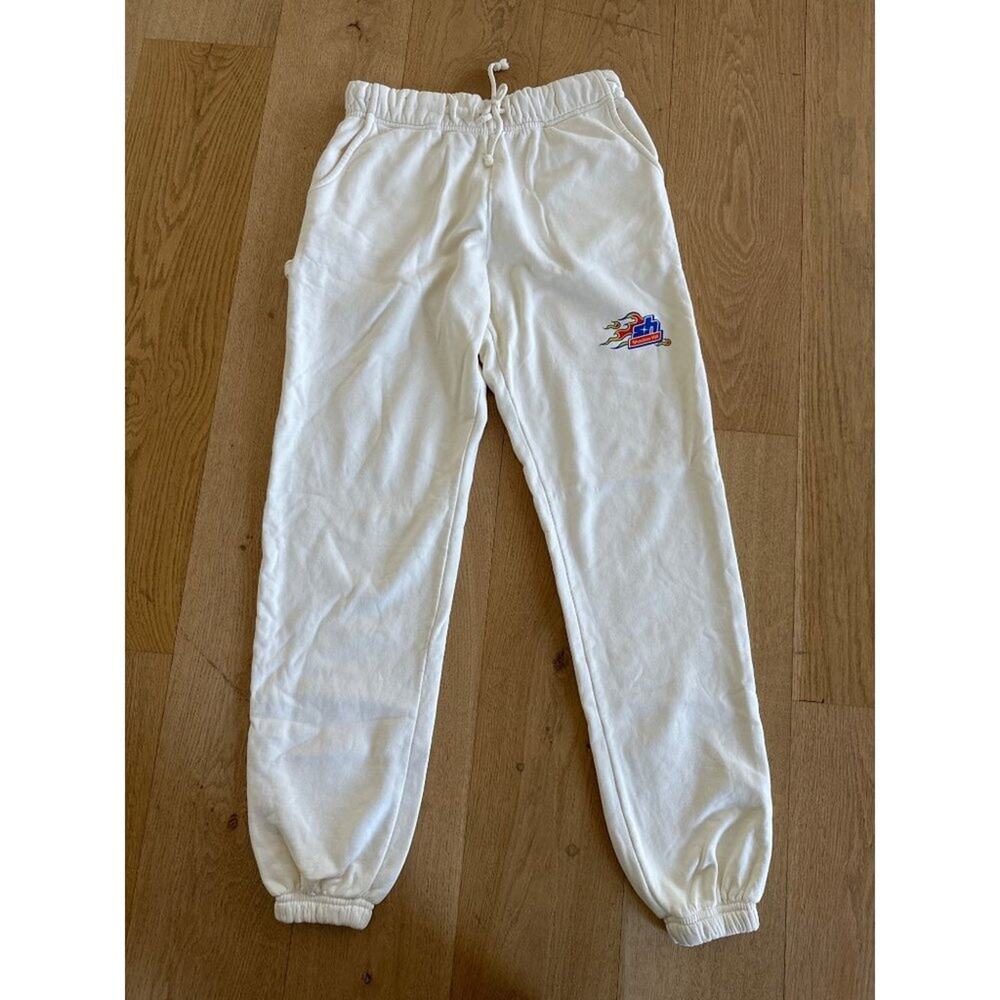 Shadow Hill - Flame Leg Sweatpants in White